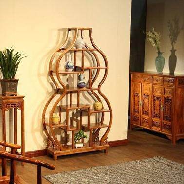 广盛中式圆形博古实木架大小号葫芦典多宝格展示柜南榆QIK木古韵