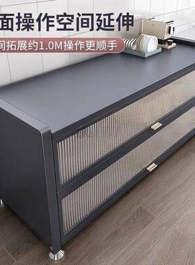 餐边柜橱柜柜水柜边柜农村厨房茶碗客OVN厅餐柜边柜岩板茶吧柜储