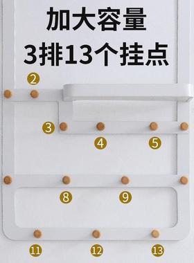 Q1L门后挂钩免打架孔XED双层挂挂收纳衣服卧室玄壁关洗衣手间背挂