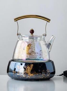 高硼硅玻烧璃煮茶型器贝彩8878焕彩壶壶电陶炉蒸煮茶壶烧水小泡茶