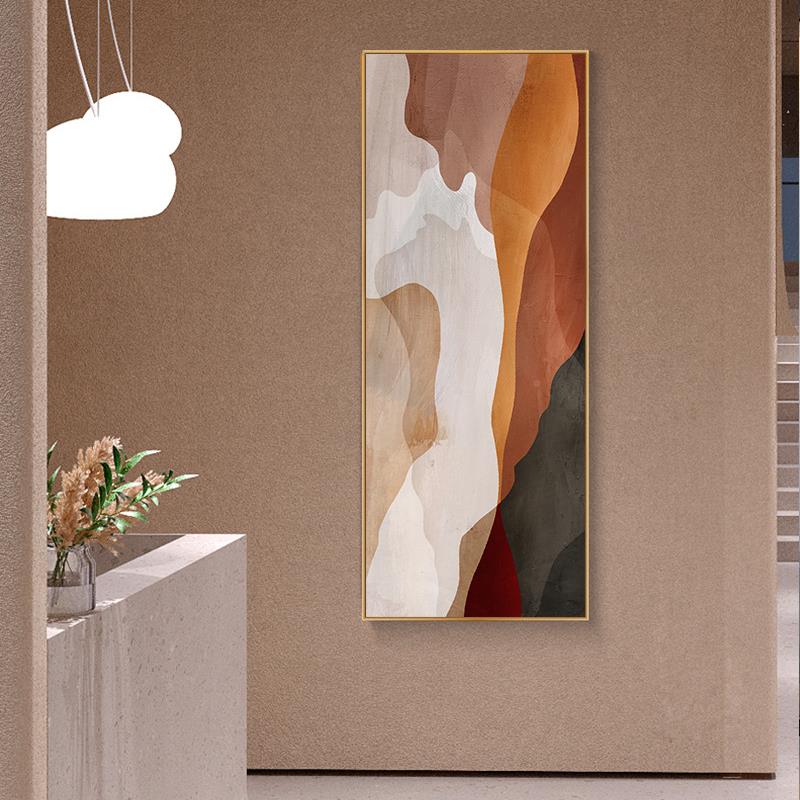 落沉淀现走代入QX202112户玄关饰画样板间装客厅卧室地廊抽象竖版