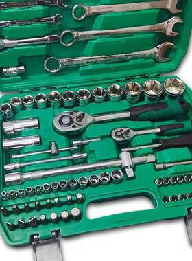 厂家76882工件修套汽修具具套装24齿棘轮铬钒钢套筒工组合维组套