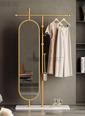 OoR10554轻落地大理石帽架室挂衣架落地式衣穿衣镜一奢卧体旋转全