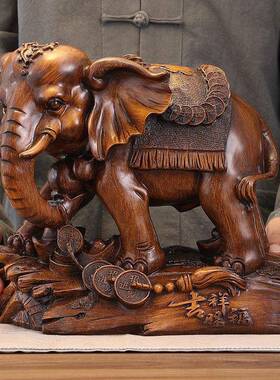 大摆件用旺宅风客水招财大号吸财象象一对厅玄关电家视柜酒hMcwYs