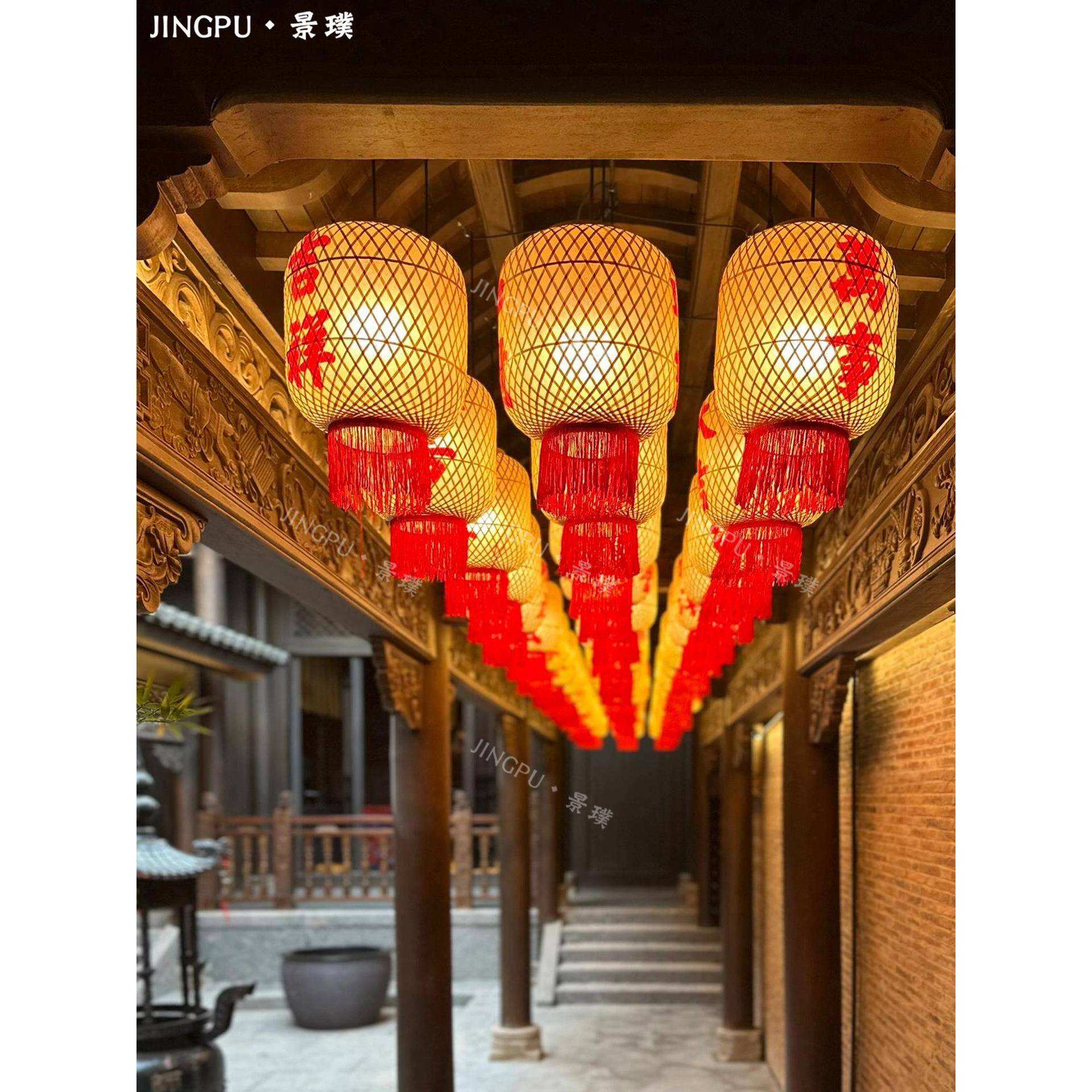 元景油旦节日汕纸潮灯笼区街道户外IQA防水防晒古风吊挂装饰节日