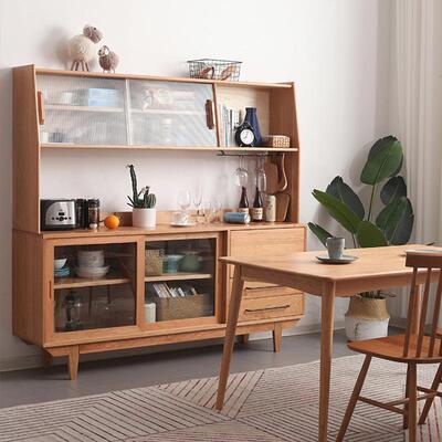 哥本哈水根实木边柜餐厅储物DON柜橡橱餐柜家木具靠墙收纳碗柜茶