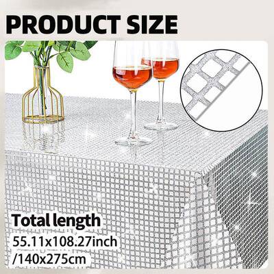 镜派面闪亮片桌UZH布光金属婚礼装饰桌布迪斯科舞餐桌装饰对桌旗