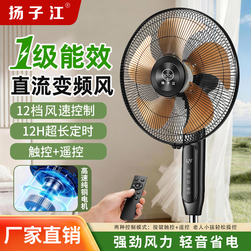 家用落地扇轻音遥控电风扇触摸按钮12小时定时纯铜电机一级能效