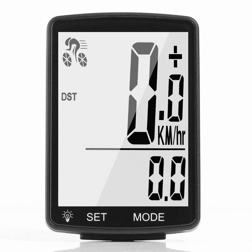 自行车码表2.8吋大屏中文英文超亮LED夜光单车测速器有线码表