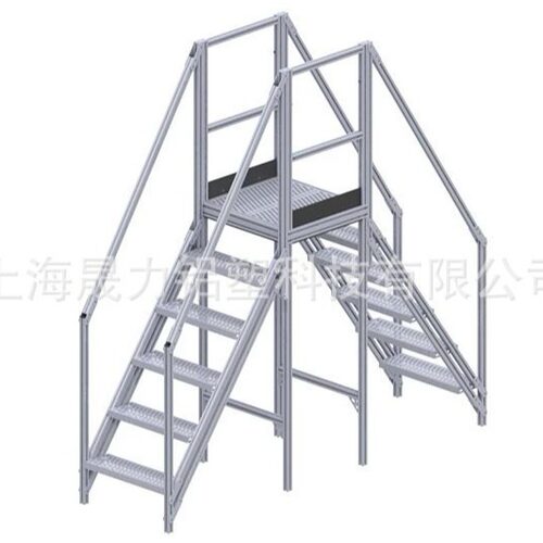 上海晟力工业铝合金型材车间仓库踏台登高平台踏步跨线梯支架