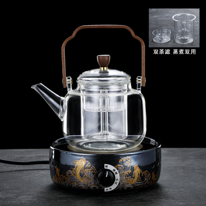 电陶炉玻璃煮茶壶煮茶器套装烧水泡茶壶家用加热茶水分离养生茶炉