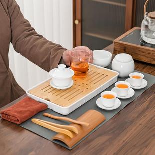 德化高白瓷茶艺套装评审碗三才盖碗配三杯茶艺师教学茶具可加logo