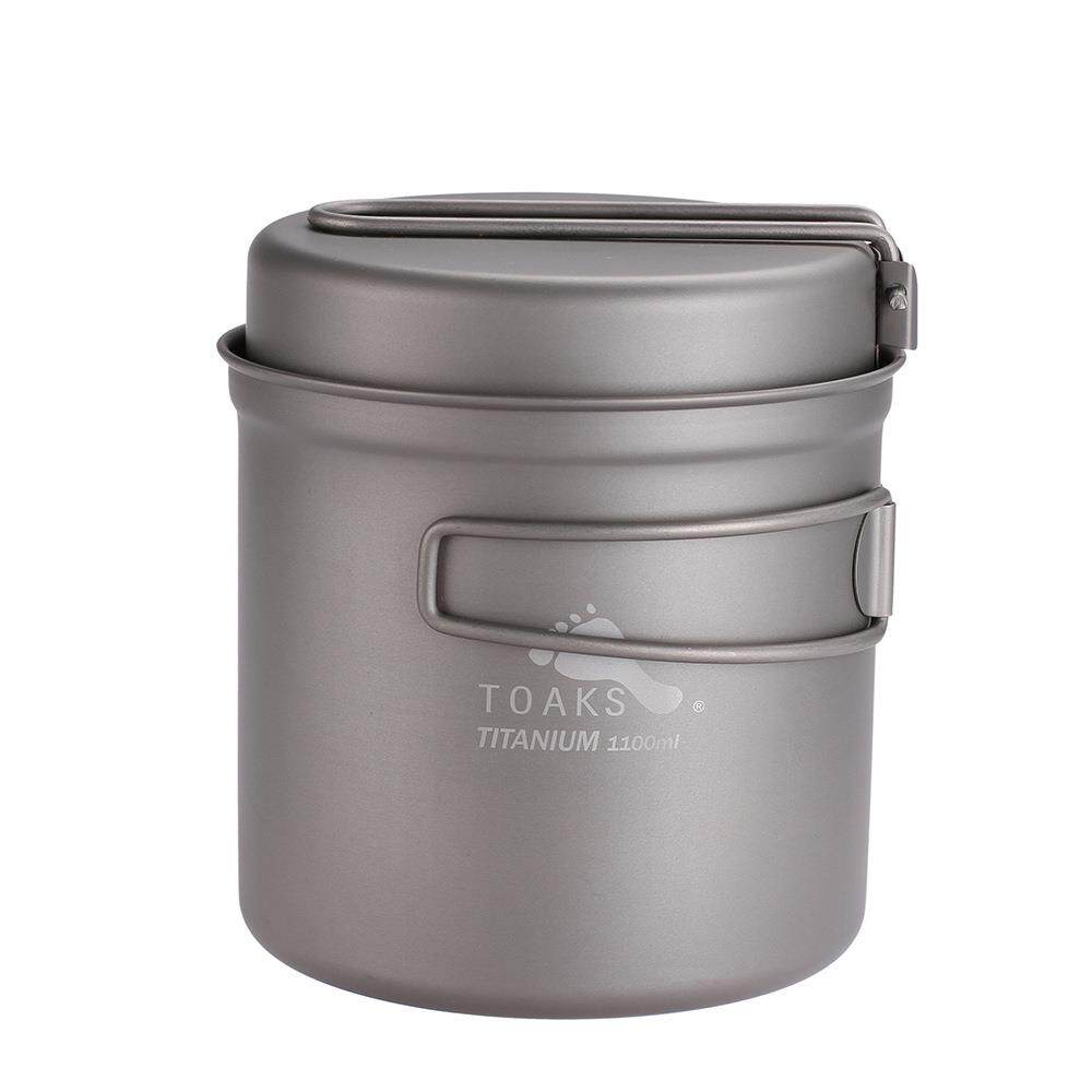 TOAKS千橡树户外单人钛锅便携折叠钛套锅野营炊具煎盘CKW-1100