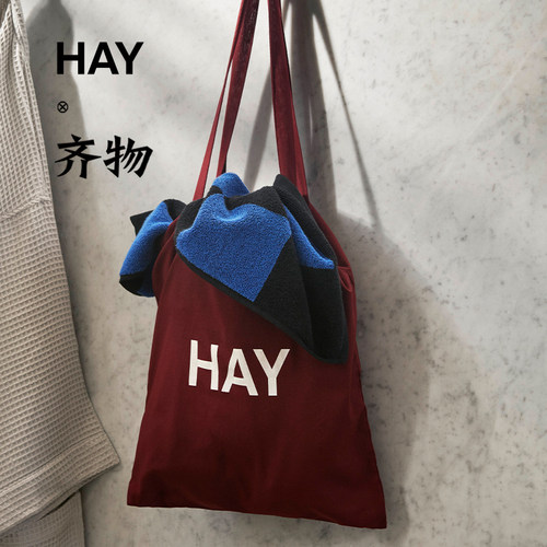 新款HAY Tote Bag 环保购布艺购物袋 字母Logo纯棉帆布袋 环保袋