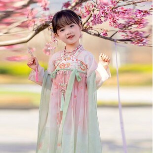 小兔花神女童汉服儿童小女孩古风襦裙2025粉色连衣裙古装旅拍服
