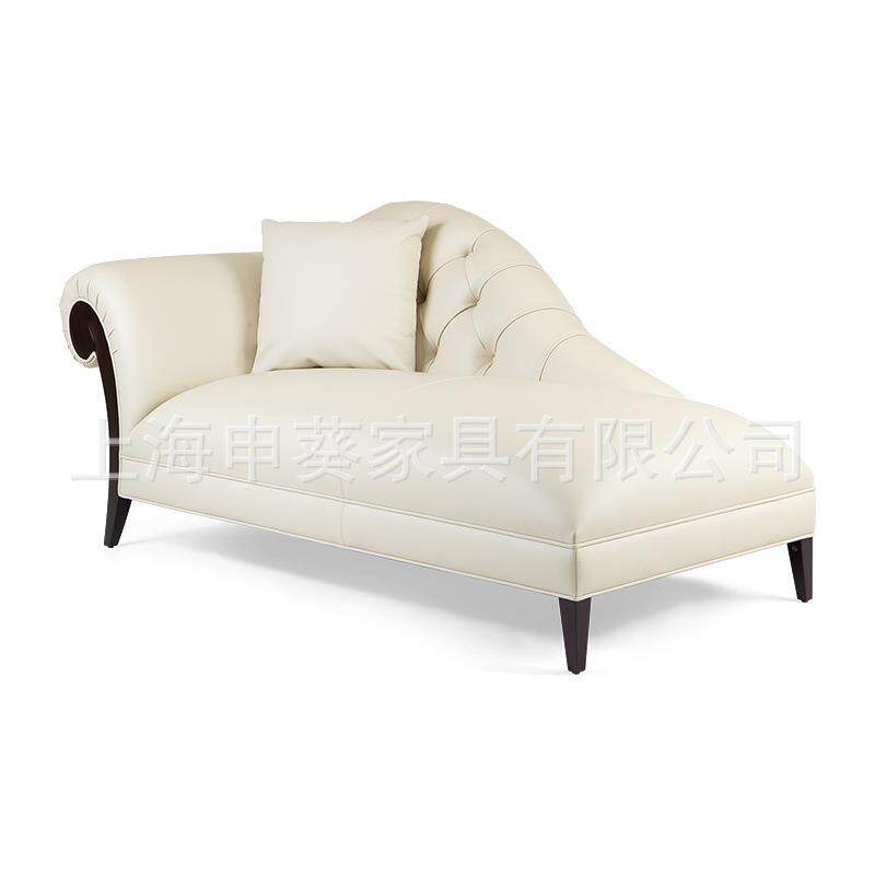 美式乡村现代经典布艺贵妃榻创意轻奢简约沙发躺椅客厅别墅样板房