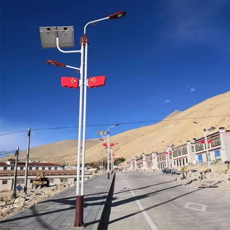 发光国旗路灯国旗路灯杆中国结太阳能路灯景观挂饰中国结路灯灯箱