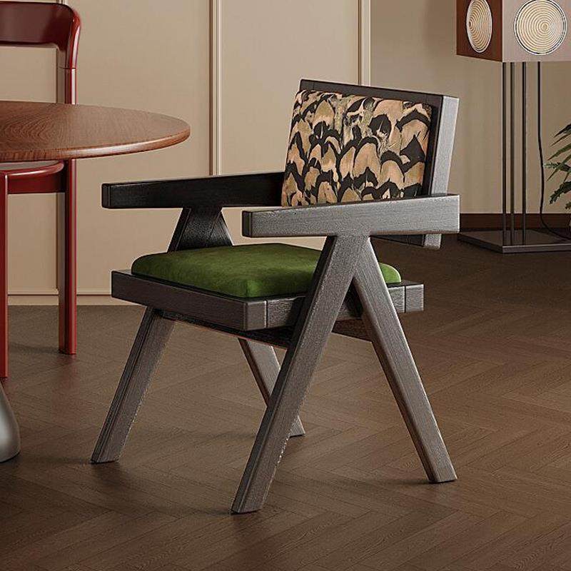 法式复古餐椅中古风轻奢实木椅子新款高级感靠背餐桌椅家用椅子