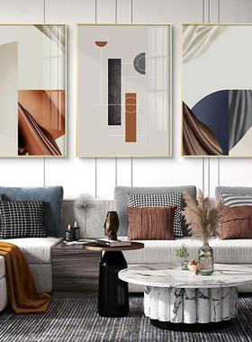 奢华绸缎现代轻奢风格客厅装饰画橙色绸缎抽象墙画餐厅书房挂画