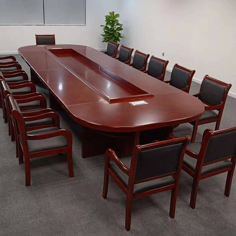 办公家具大型烤漆会议桌会议室洽谈实木商务办公会议台桌椅组合