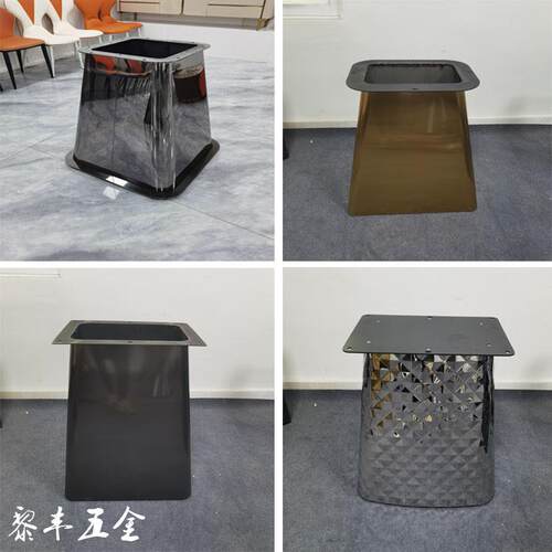 不锈钢桌腿高端轻奢大理石岩板奢石餐桌脚支架家用方桌餐桌桶底座