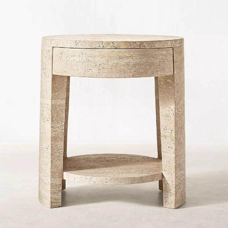 北欧天然洞石带抽屉床头柜客厅创意艺术沙发边桌卧室石灰华床头柜,机械设备,其他机械设备,淘宝优惠券,粉丝福利购,淘宝优惠卷