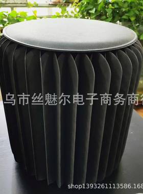 黑色创意可折叠蜂窝纸凳子环保微纸凳小圆凳paperstool