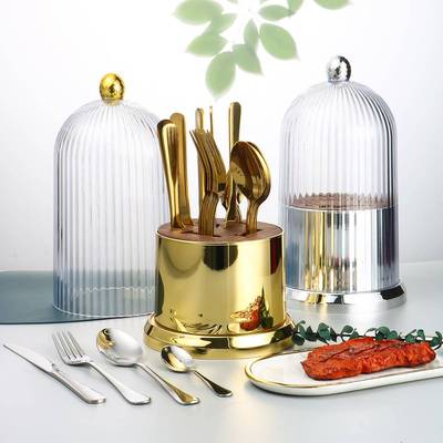 24pcs骑士、葡萄牙、小蛮腰、1010餐具搭配可旋转防尘带盖收纳盒