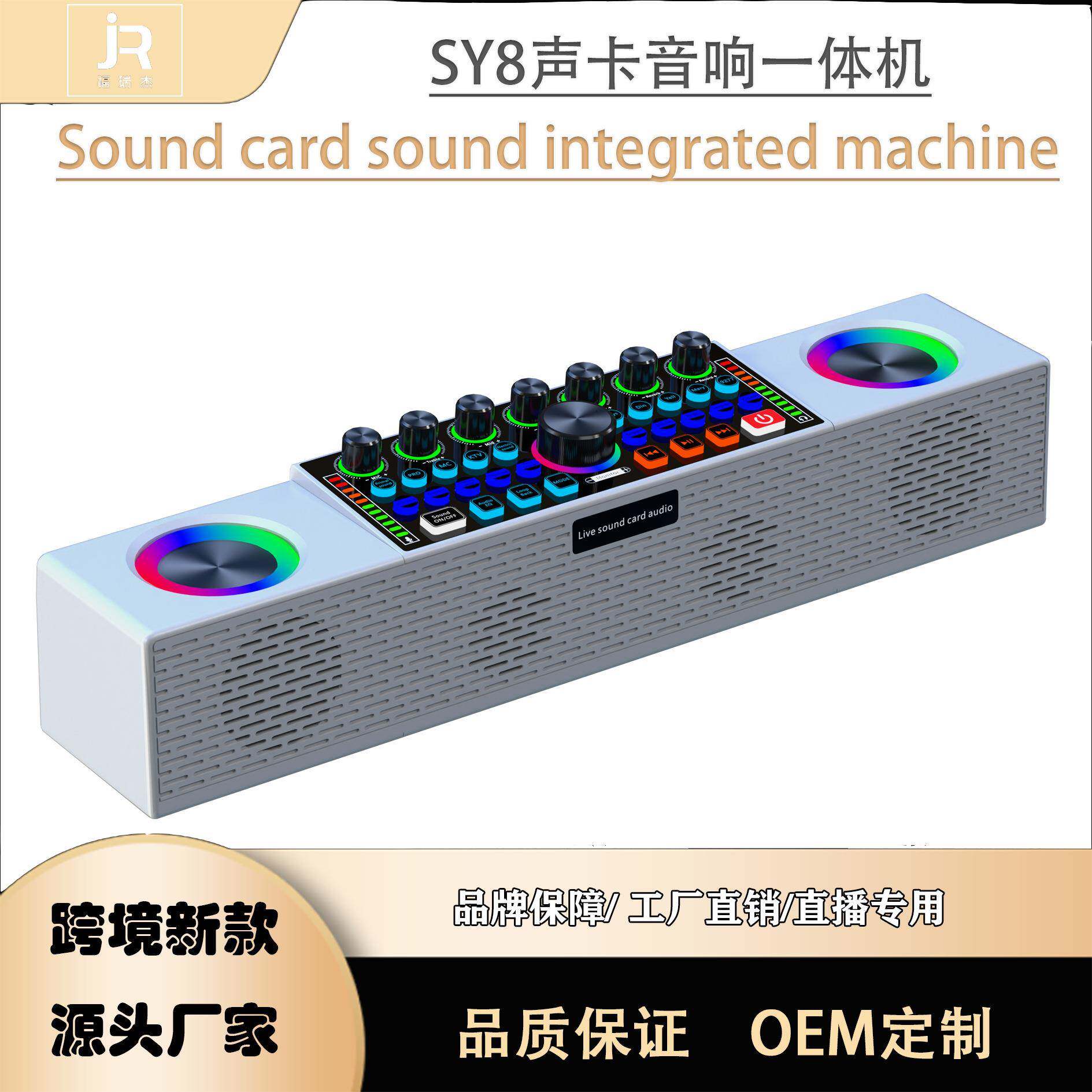 SY8英文版直播声卡一体机家庭影音唱歌户外音响音箱立体声