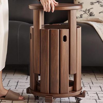 实木凳子可叠放圆凳家用叠叠乐备用餐桌板凳四合一组合木椅子