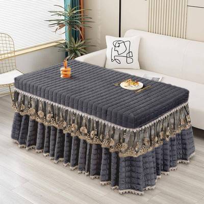 新款金丝绒电炉罩烤火长方形保暖电暖炉罩套冬季取暖可拆卸大裙摆