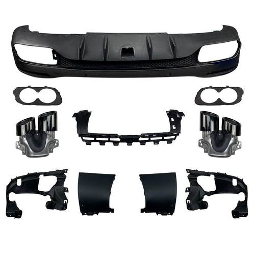 适用奔驰GLEV167GLE350GLE450升级GLE53AMG后唇尾唇尾喉改装