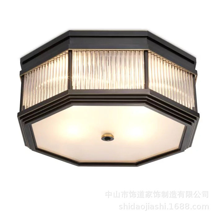 极简全铜玻璃吸顶灯客厅卧室餐厅家用灯现代简约设计创意几何灯具