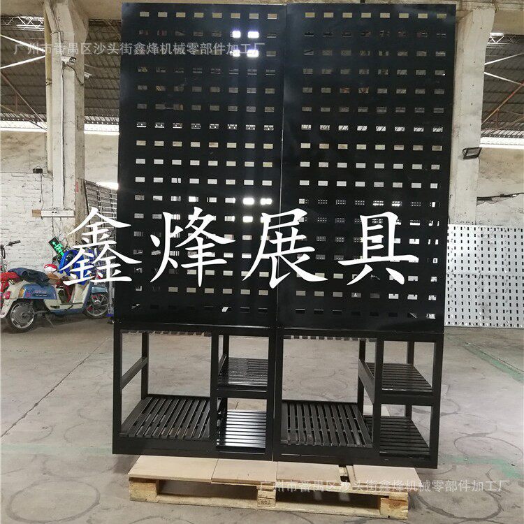 瓷砖冲孔板组合式展架木地板展架石材陈列大斜板展架洞洞板展示架