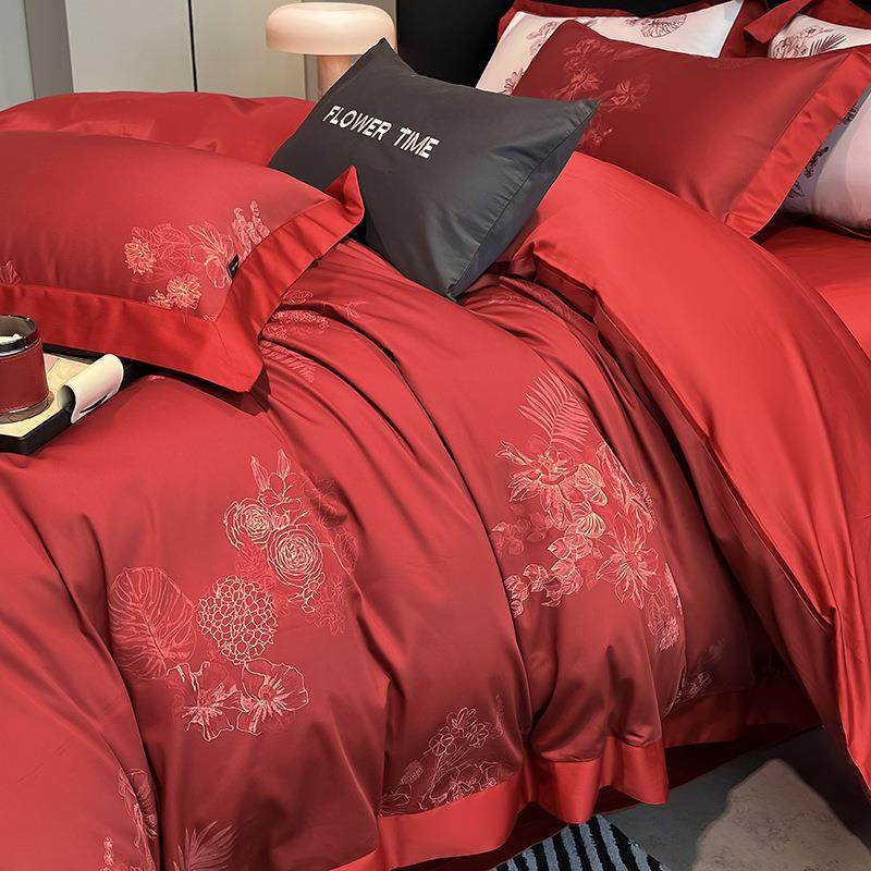婚庆4件套100S长绒棉全棉四件套数码印花被套结婚床上用品1.8米红,节庆用品/礼品,新娘配件,淘宝优惠券,粉丝福利购,淘宝优惠卷