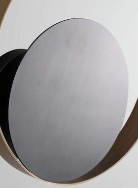 可开增票圆圈G9灯头壁灯D250大仿古铜色砂黑色壁灯简约现代创意北