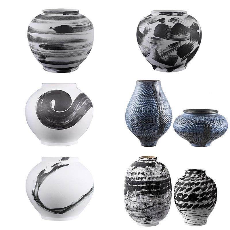 现代新中式创意摆件客厅软装陶瓷花瓶样板间台面简约手绘陶瓷花器,农用物资,其他肥料,淘宝优惠券,粉丝福利购,淘宝优惠卷