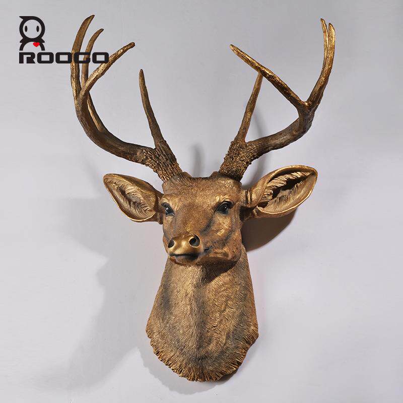 欧式复古鹿头壁挂创意装饰墙面装饰品挂饰客厅家居动物壁挂