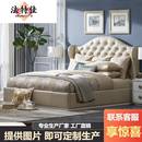 公园大道现代简约皮艺床双人软包床床头柜梳妆台主卧婚
