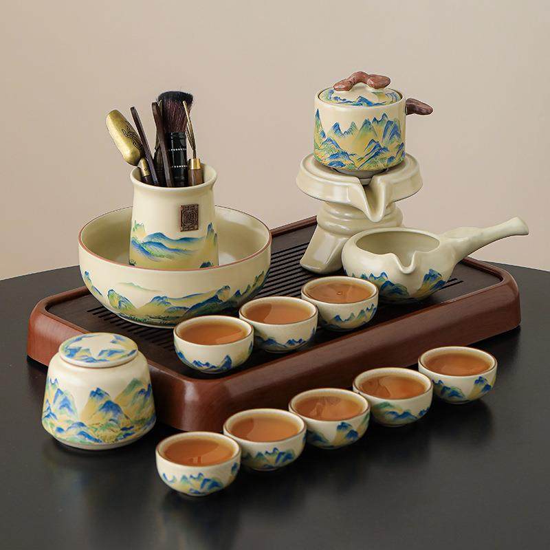 汝窑自动茶具套装家用中式陶瓷防烫石磨茶壶茶杯办公懒人泡茶神器,3C数码配件,其它配件,淘宝优惠券,粉丝福利购,淘宝优惠卷