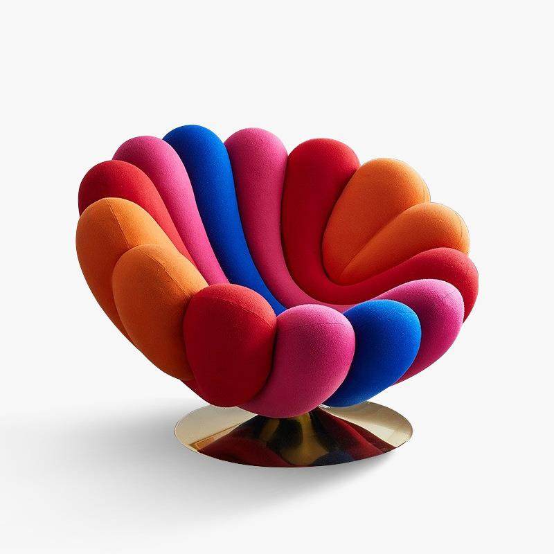 设计师彩虹海葵花瓣椅简约玻璃钢创意休闲单椅酒店别墅懒人转椅,3C数码配件,其它配件,淘宝优惠券,粉丝福利购,淘宝优惠卷