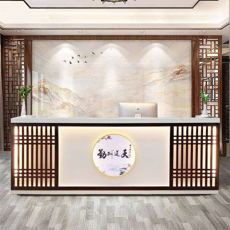 新中式吧台收银台茶楼足浴养生馆前台复古实木餐厅柜台商用接待台,农用物资,其他肥料,淘宝优惠券,粉丝福利购,淘宝优惠卷