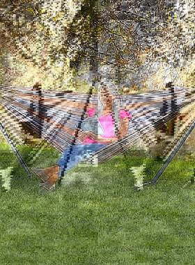 户外野外17089营吊床带支架家用室内室外可拆布卸叠帆秋千架子折