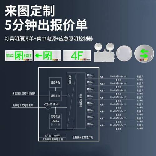 A型应急照明集中电源DC36V控制器24V灯具装置EPS主机消防分配电箱