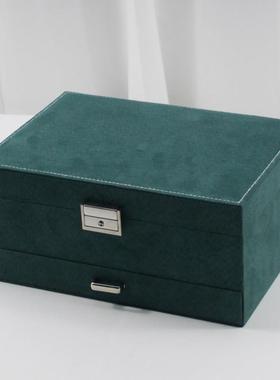 木质欧式三珠宝绒布首容饰盒收纳盒大UOI量层抽屉式展示珠宝盒