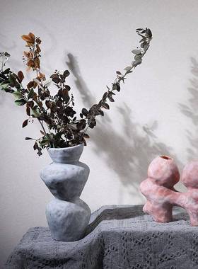 陶瓷花瓶ns风高级感干鲜花插花花器i样摆板房软TP304-TP装家居花