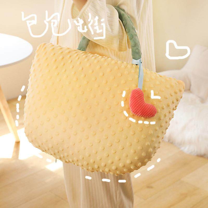 新收款便抱枕毛毯午睡盖毯空毯手提收纳少女心云携朵手提包可纳抱