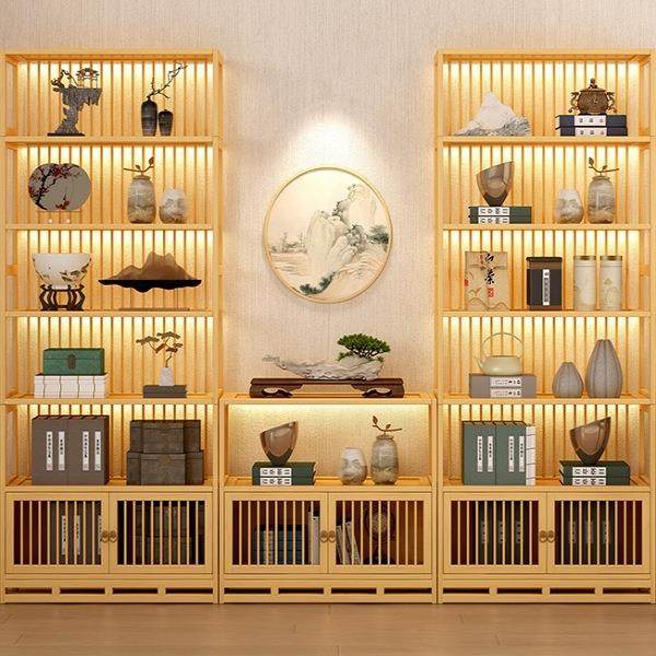 中博古985茶架背架条茶叶展示柜茶具室背景墙文玩式置物架多宝阁,基础建材,脚轮/万向轮,淘宝优惠券,粉丝福利购,淘宝优惠卷