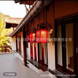 户充电两用红灯笼喜庆式55115装饰庭院外围灯六角中氛红灯笼