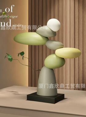 艺术XFW客厅视旁柜边电落地大型摆轻奢时件来运转高级艺